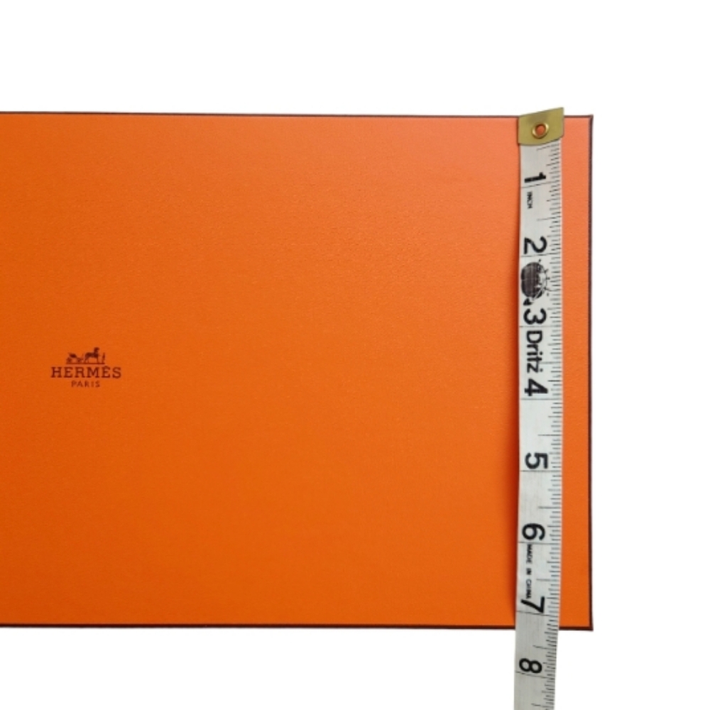 HERMES Authentic Iconic Orange Rectangle Scarf Gift Box with Ribbon New - Picture 5 of 8